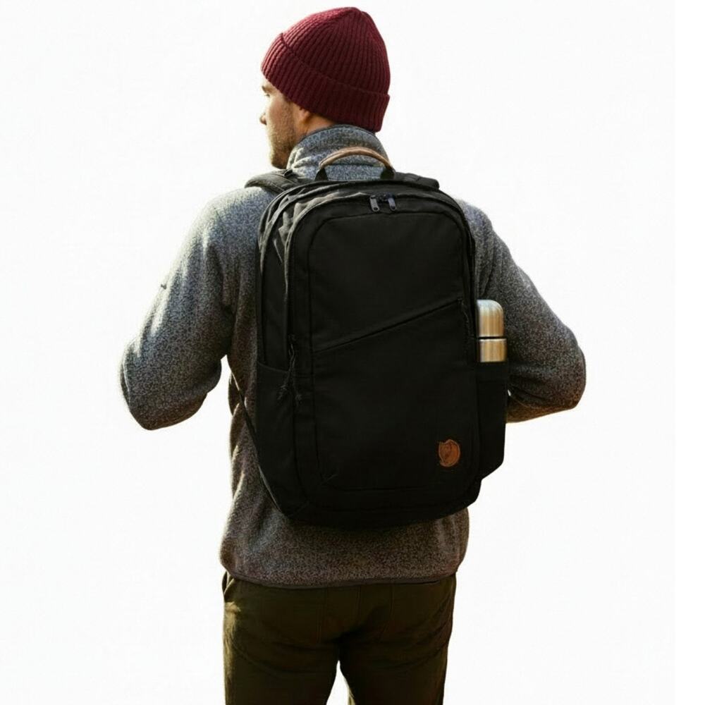 Fjallraven Raven‎ 28L Backpack Övik F23345 Black Port Laptop Ready 10 Pockets